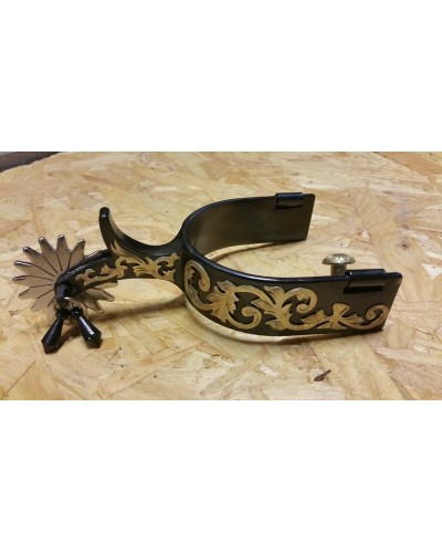 eperon western equitation cheval randonnee pools lanière courroie usa spur straps