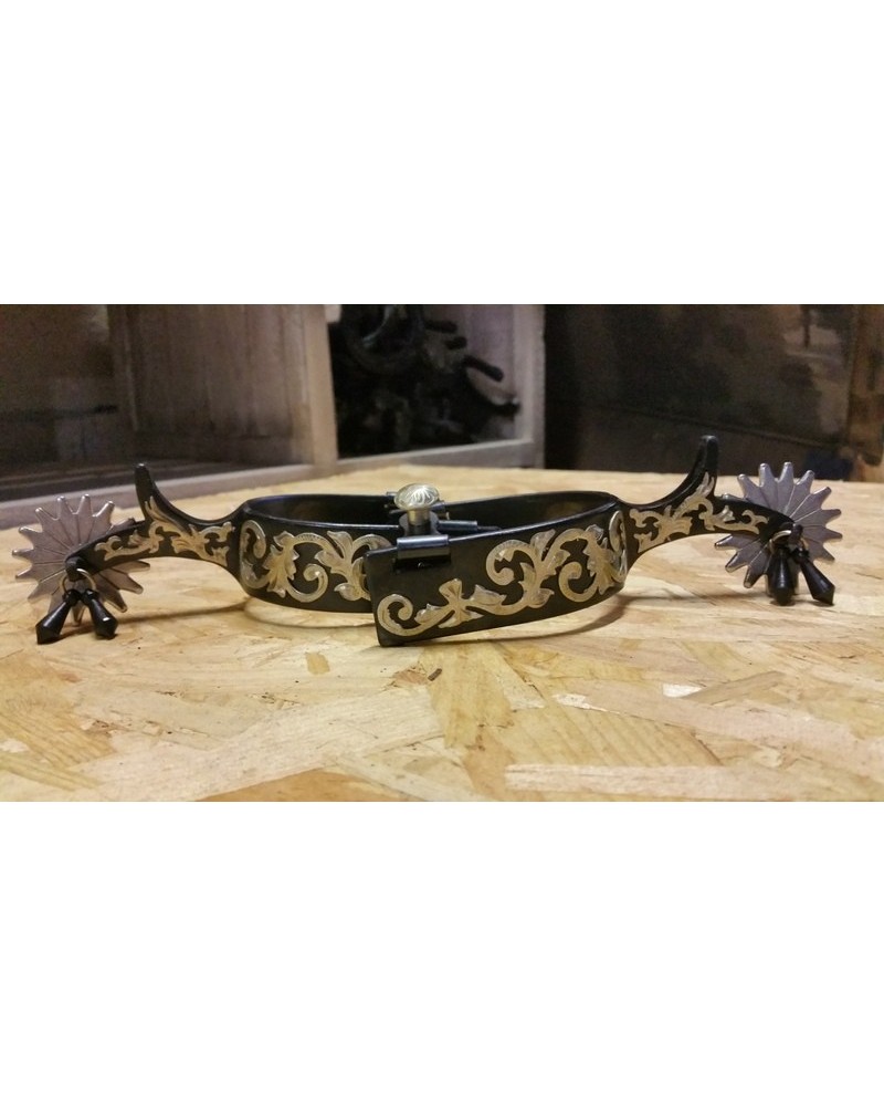 eperon western equitation cheval randonnee pools lanière courroie usa spur straps