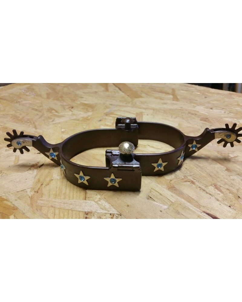 eperon western equitation cheval randonnee pools lanière courroie usa spur straps