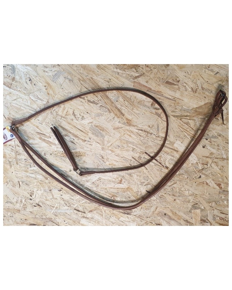 Rênes Romales Showman En Cuir Brut Naturel Tressé - Avec Popper En Cuir à Outils - Neuves