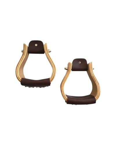 ETRIER WESTERN CHEVAL EQUITATION BOIS CUIR REWHIDE  GUETRE AMERICAINE