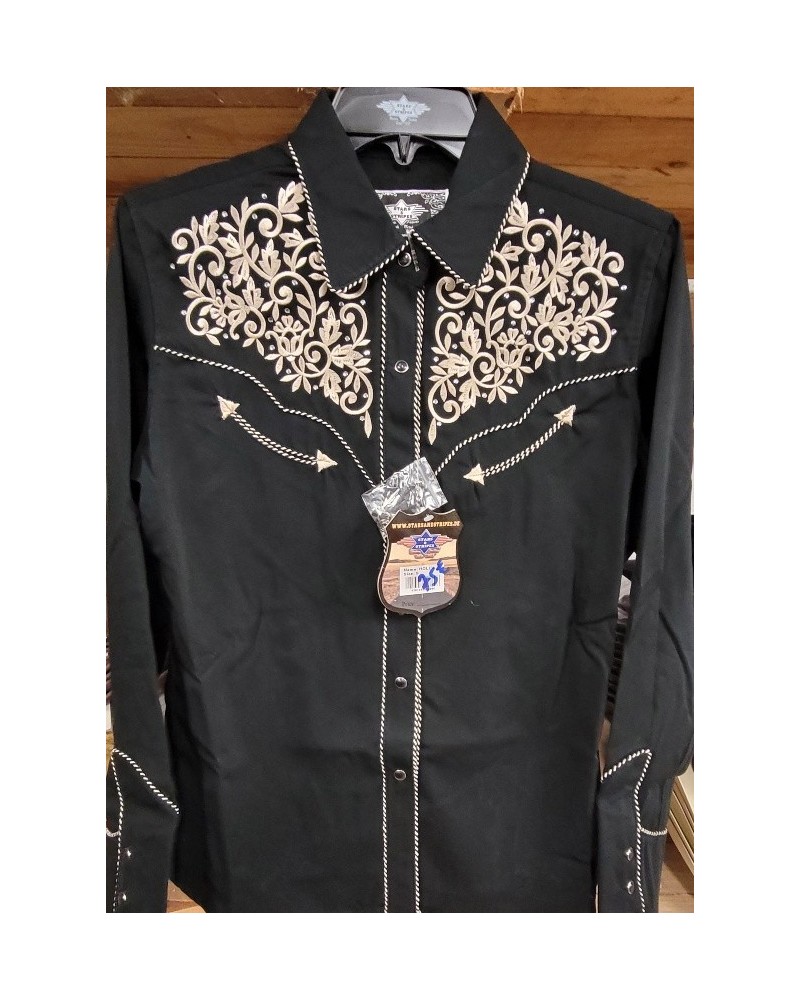 CHEMISE WESTERN AMERICAINE WRANGLER JACK DANIELS STARS AND STRIPES