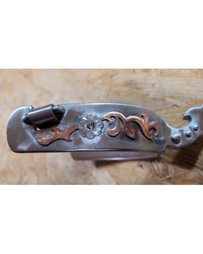 eperon western equitation cheval randonnee pools lanière courroie usa spur straps METALAB