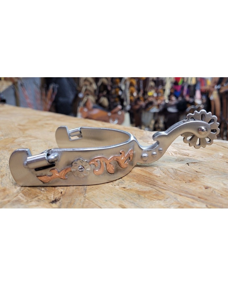 eperon western equitation cheval randonnee pools lanière courroie usa spur straps METALAB