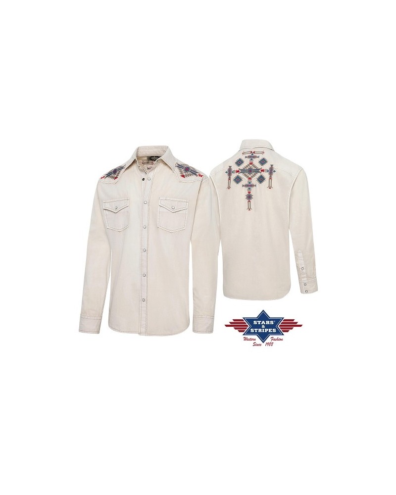 CHEMISE WESTERN AMERICAINE WRANGLER JACK DANIELS STARS AND STRIPES
