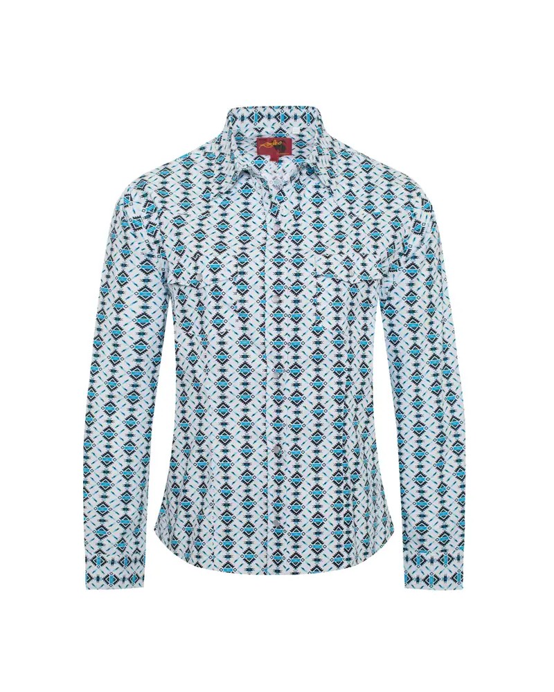 CHEMISE WESTERN AMERICAINE WRANGLER ARIAT STARS AND STRIPES RODEO CLOTHING