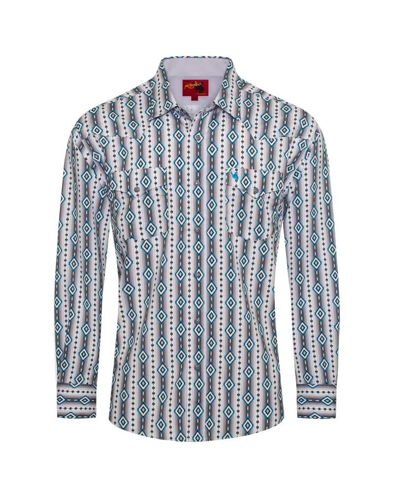 CHEMISE WESTERN AMERICAINE WRANGLER ARIAT STARS AND STRIPES RODEO CLOTHING