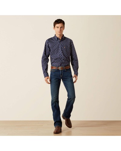 CHEMISE WESTERN AMERICAINE WRANGLER JACK DANIELS STARS AND STRIPES