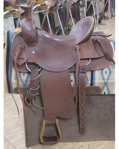 selle équitation western  barrel compétition west coast showman double s USA