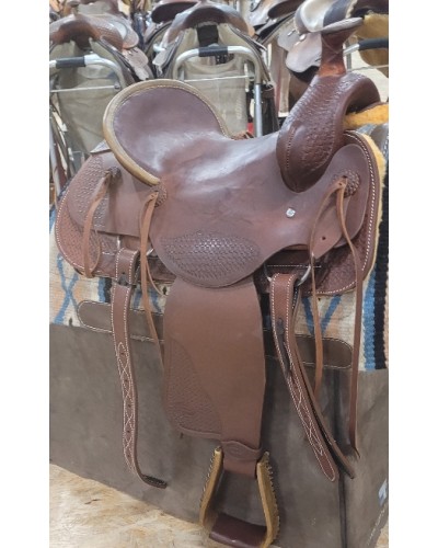 selle équitation western  barrel compétition west coast showman double s USA