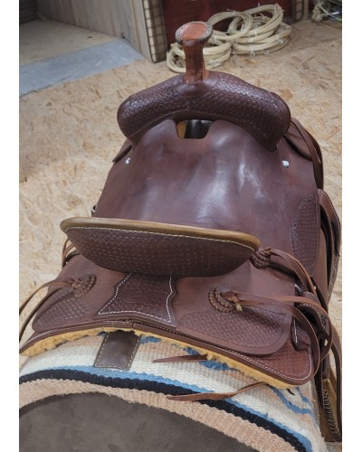 selle équitation western  barrel compétition west coast showman double s USA