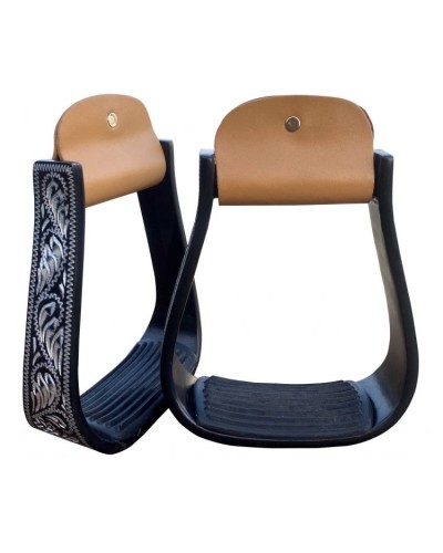 ETRIER WESTERN CHEVAL EQUITATION BOIS CUIR REWHIDE  GUETRE AMERICAINE