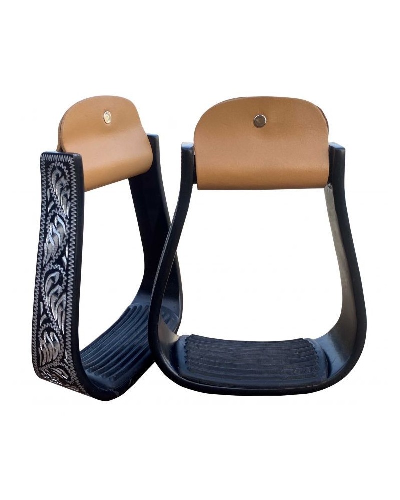 ETRIER WESTERN CHEVAL EQUITATION BOIS CUIR REWHIDE  GUETRE AMERICAINE