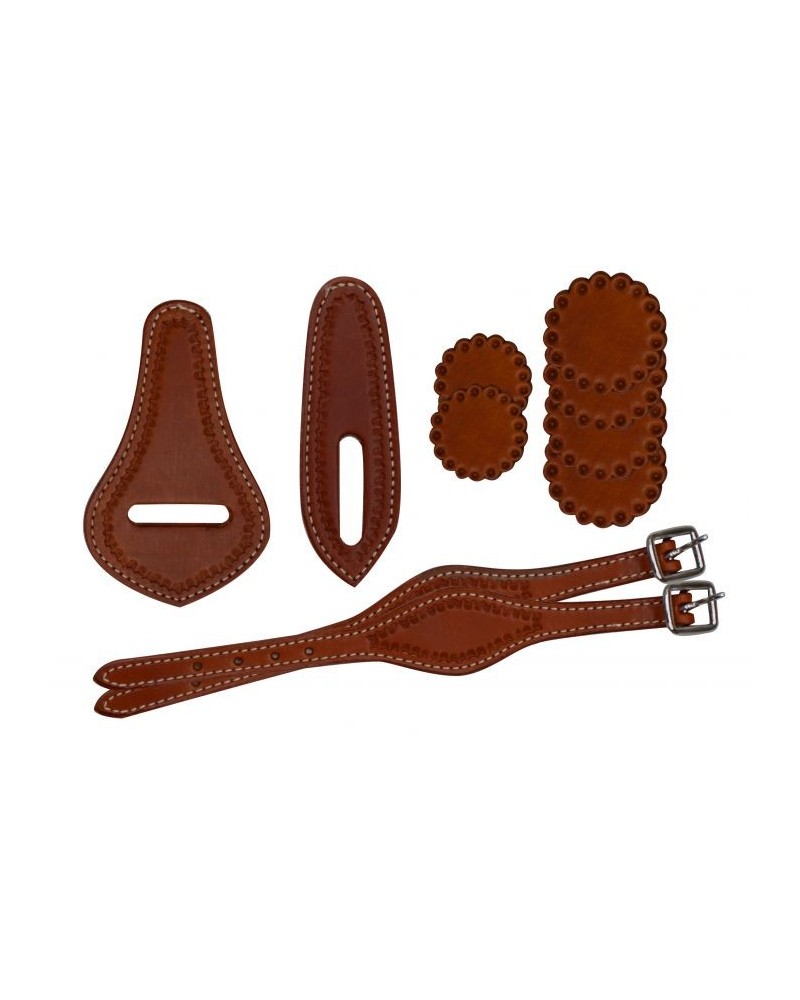 ETRIER WESTERN CHEVAL EQUITATION BOIS CUIR REWHIDE  GUETRE AMERICAINE