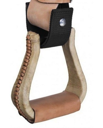 ETRIER WESTERN CHEVAL EQUITATION BOIS CUIR REWHIDE  GUETRE AMERICAINE