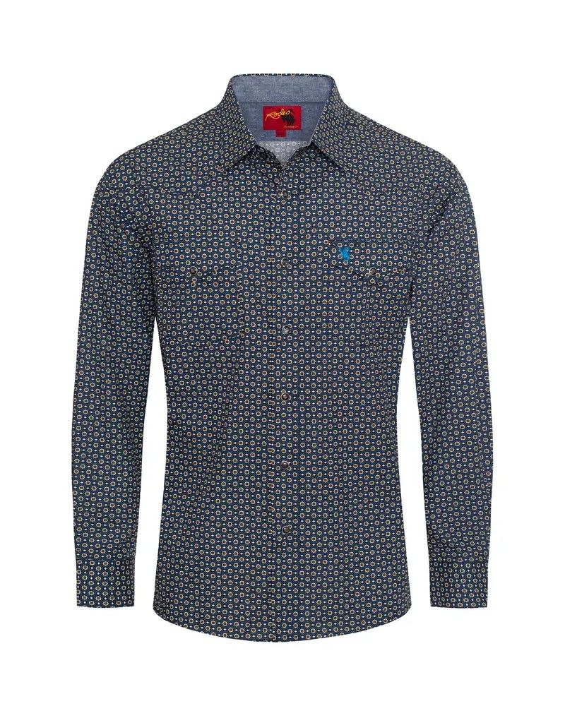 CHEMISE WESTERN AMERICAINE WRANGLER ARIAT STARS AND STRIPES RODEO CLOTHING