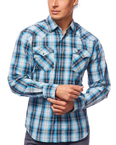 CHEMISE WESTERN AMERICAINE WRANGLER ARIAT STARS AND STRIPES RODEO CLOTHING