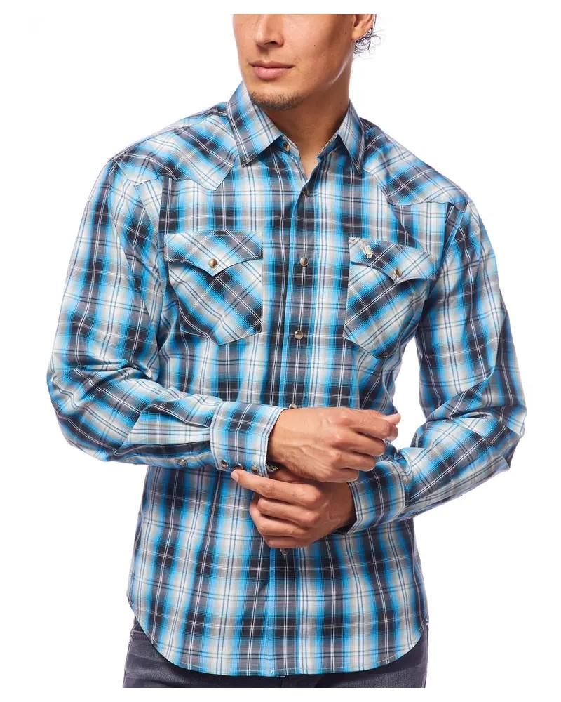 CHEMISE WESTERN AMERICAINE WRANGLER ARIAT STARS AND STRIPES RODEO CLOTHING