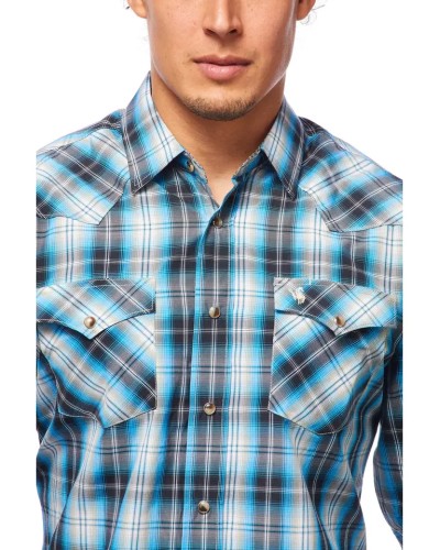 CHEMISE WESTERN AMERICAINE WRANGLER ARIAT STARS AND STRIPES RODEO CLOTHING