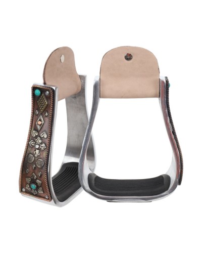 ETRIER WESTERN CHEVAL EQUITATION BOIS CUIR REWHIDE  GUETRE AMERICAINE