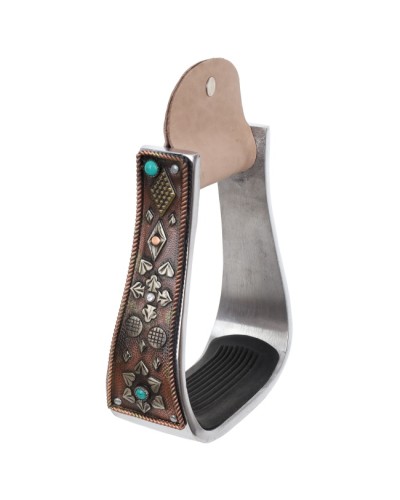 ETRIER WESTERN CHEVAL EQUITATION BOIS CUIR REWHIDE  GUETRE AMERICAINE