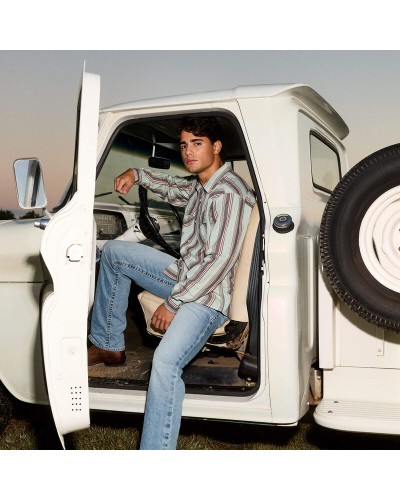 CHEMISE WESTERN AMERICAINE WRANGLER JACK DANIELS STARS AND STRIPES