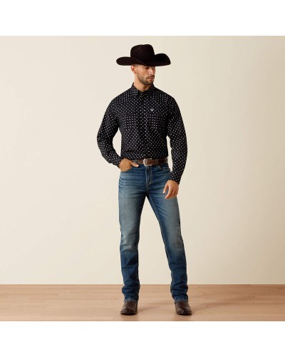 CHEMISE WESTERN AMERICAINE WRANGLER JACK DANIELS STARS AND STRIPES