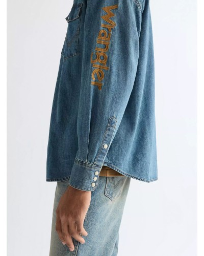 CHEMISE WESTERN AMERICAINE WRANGLER JACK DANIELS STARS AND STRIPES