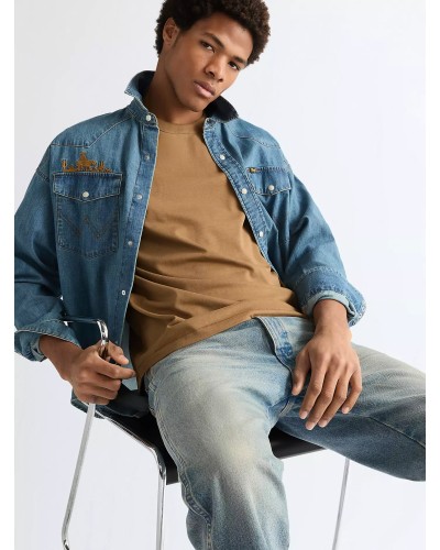 CHEMISE WESTERN AMERICAINE WRANGLER JACK DANIELS STARS AND STRIPES