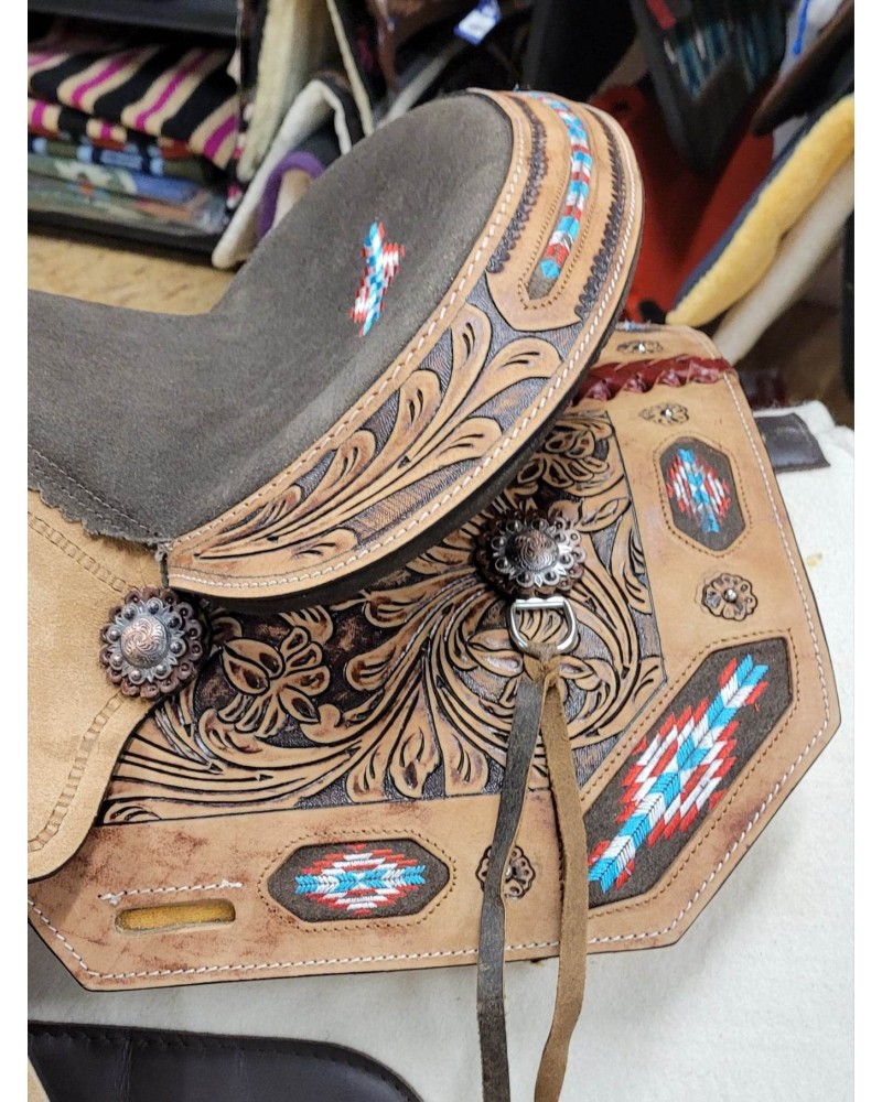 Sangle De Selle Western En Laine - 30 Brins, 27 Cm - Fabriqué Aux USA (Occasion, Jamais Servie)