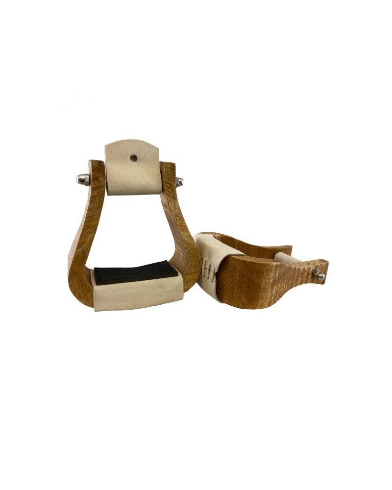 ETRIER WESTERN CHEVAL EQUITATION BOIS CUIR REWHIDE  GUETRE AMERICAINE