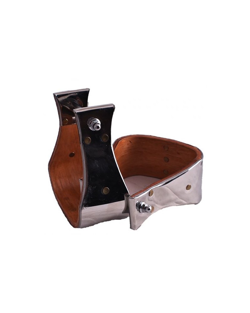 ETRIER WESTERN CHEVAL EQUITATION BOIS CUIR REWHIDE  GUETRE AMERICAINE