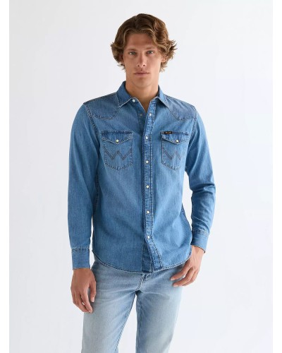CHEMISE WESTERN AMERICAINE WRANGLER JACK DANIELS STARS AND STRIPES