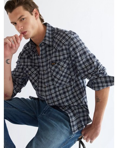CHEMISE WESTERN AMERICAINE WRANGLER JACK DANIELS STARS AND STRIPES