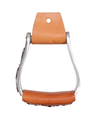 ETRIER WESTERN CHEVAL EQUITATION BOIS CUIR REWHIDE  GUETRE AMERICAINE