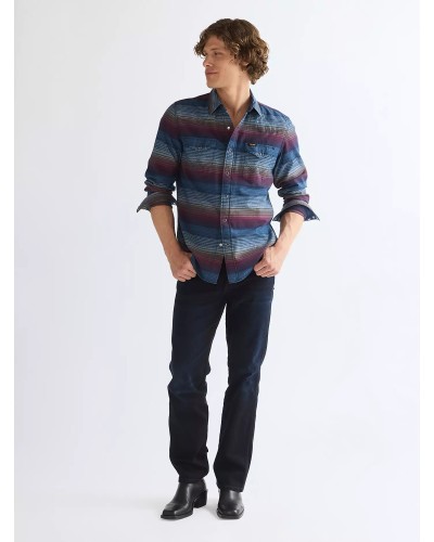 CHEMISE WESTERN AMERICAINE WRANGLER JACK DANIELS STARS AND STRIPES
