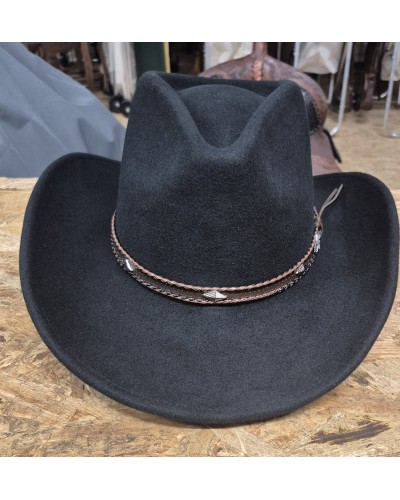 CHAPEAU PAILLE FEUTRE CUIR COWBOY RANCH EQUITATION WESTERN COUNTRY