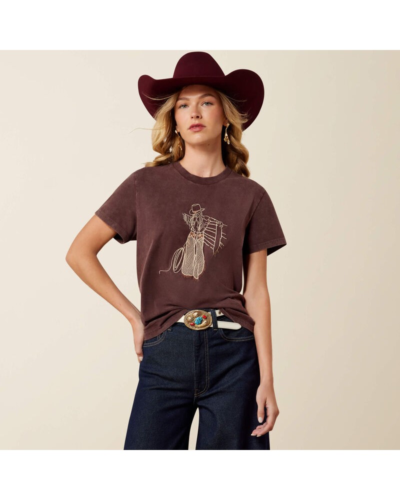 CHEMISE WESTERN AMERICAINE WRANGLER ARIAT TEE SHIRTSTARS AND STRIPES