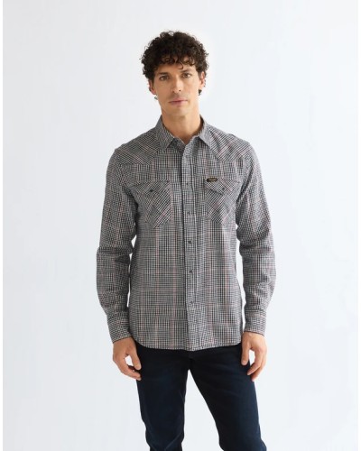 CHEMISE WESTERN AMERICAINE WRANGLER JACK DANIELS STARS AND STRIPES