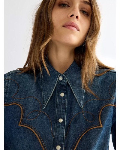 CHEMISE WESTERN AMERICAINE WRANGLER JACK DANIELS STARS AND STRIPES
