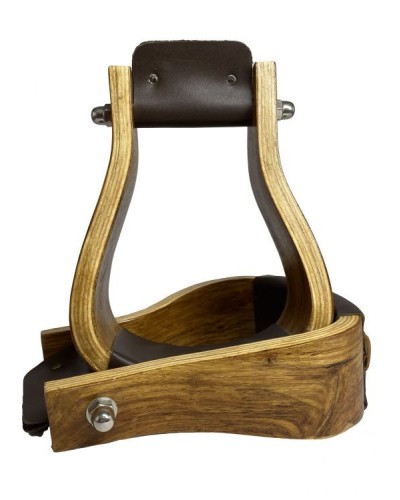 ETRIER WESTERN CHEVAL EQUITATION BOIS CUIR REWHIDE  GUETRE AMERICAINE