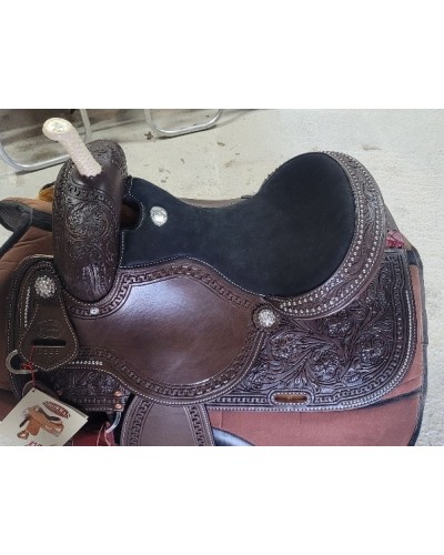 selle équitation western  barrel compétition west coast showman double s USA