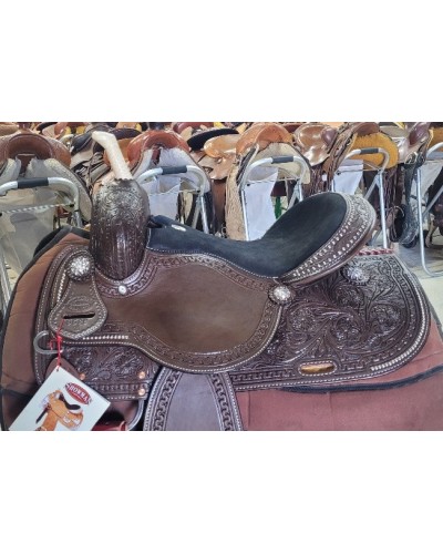 selle équitation western  barrel compétition west coast showman double s USA