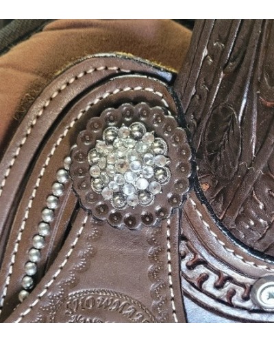 selle équitation western  barrel compétition west coast showman double s USA