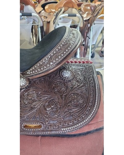 selle équitation western  barrel compétition west coast showman double s USA