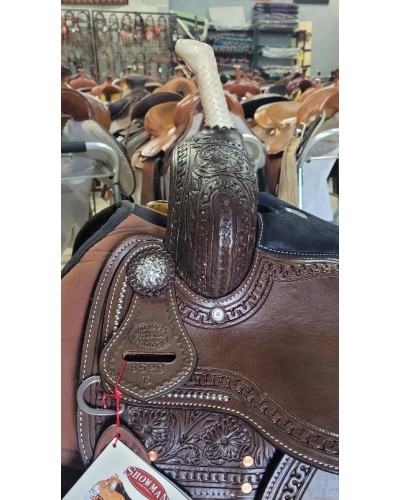 selle équitation western  barrel compétition west coast showman double s USA