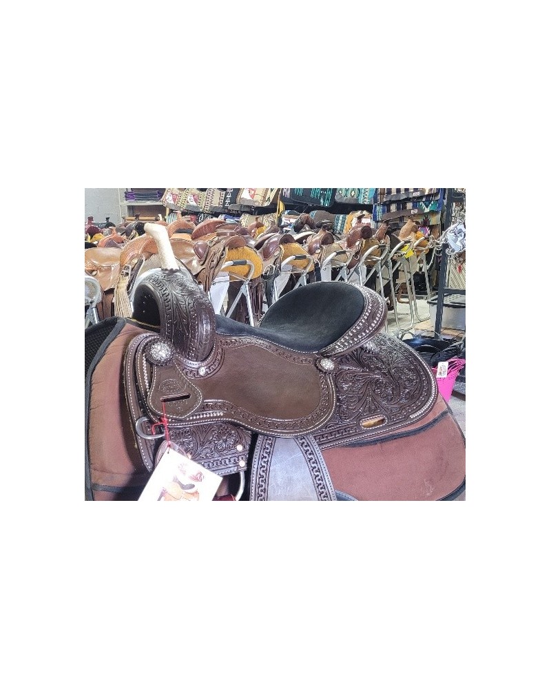 selle équitation western  barrel compétition west coast showman double s USA