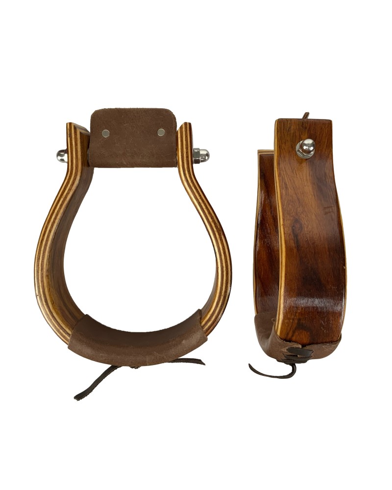 ETRIER WESTERN CHEVAL EQUITATION BOIS CUIR REWHIDE  GUETRE AMERICAINE