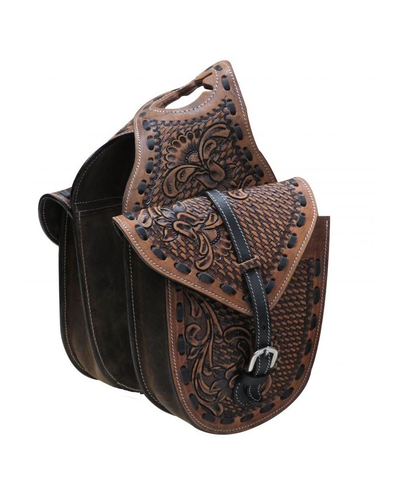 Genuine Hair On Leather Western Horse Floral Craving Dark