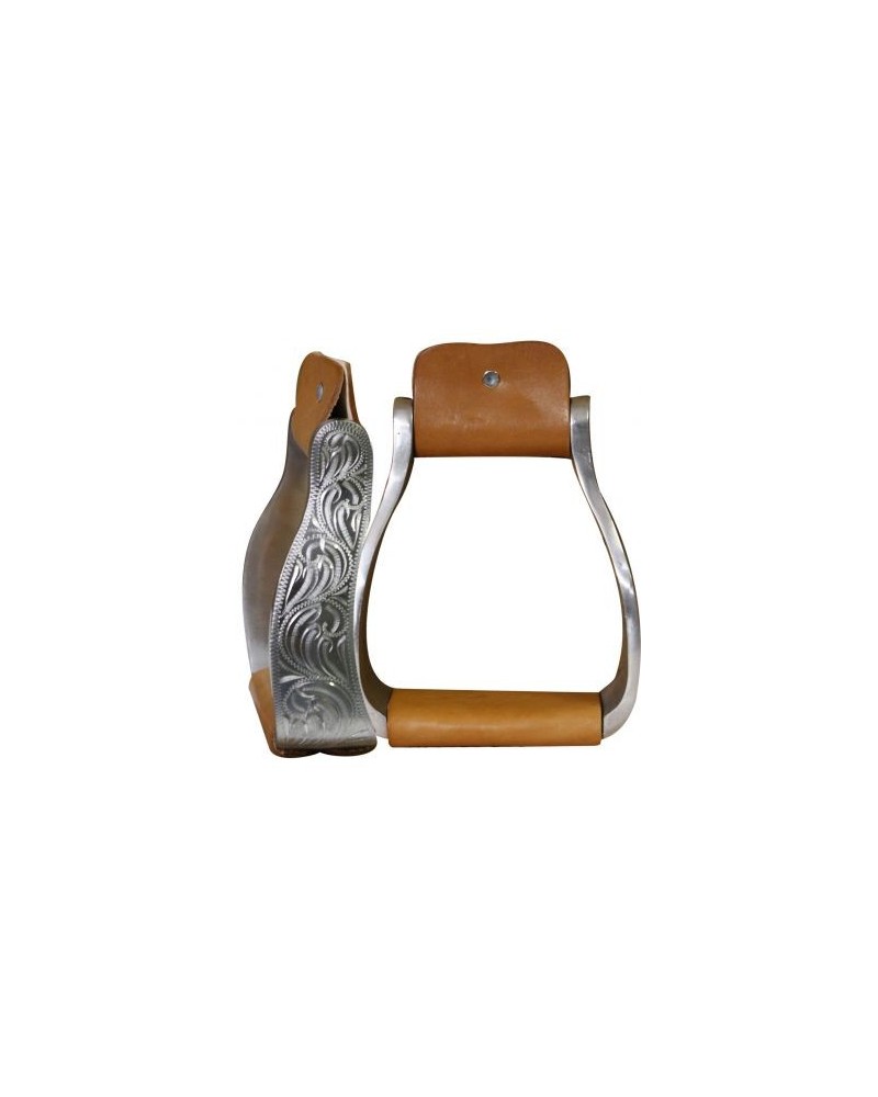 ETRIER WESTERN CHEVAL EQUITATION BOIS CUIR REWHIDE  GUETRE AMERICAINE